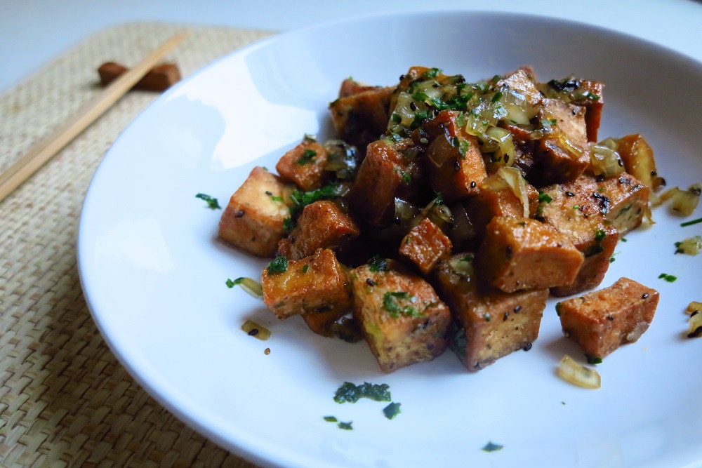 tofu fritto in salsa agrodolce