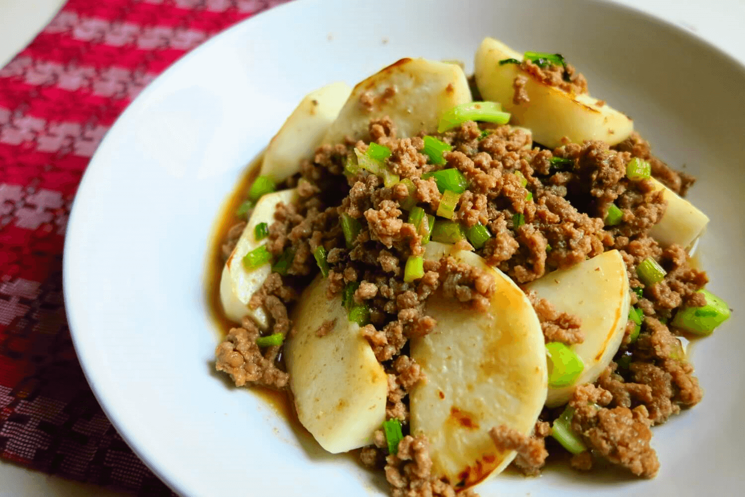 rape e carne in salsa di miso