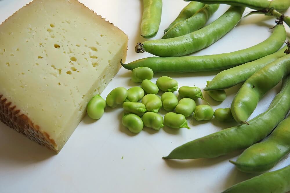antipasto di fave e pecorino