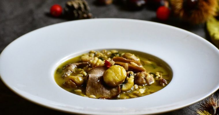 栗とポルチーニ茸のスープ